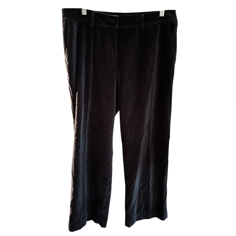 J. Jill Velvet Straight Leg Trousers Size 14 Petite Zip Up Front Pockets NWT